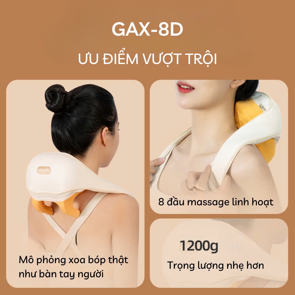 Máy Massage Cổ Vai Gáy Nhật bản Cao Cấp GAX-8D Nâng Cấp 8 Đầu Xoa Bóp