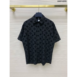 Áo Sơ mi nam hiệu LV họa tiết thêu cực nét tay ngắn phong cách trẻ trung chuẩn form