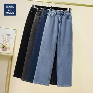 Quần xuông nữ lưng chun CẠP KHÓA co giãn SENSU LA MODE, quần jean nữ lưng chun