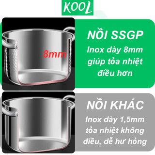 Nồi inox 304 Berlin 5 đáy cao cấp SSGP của Đức