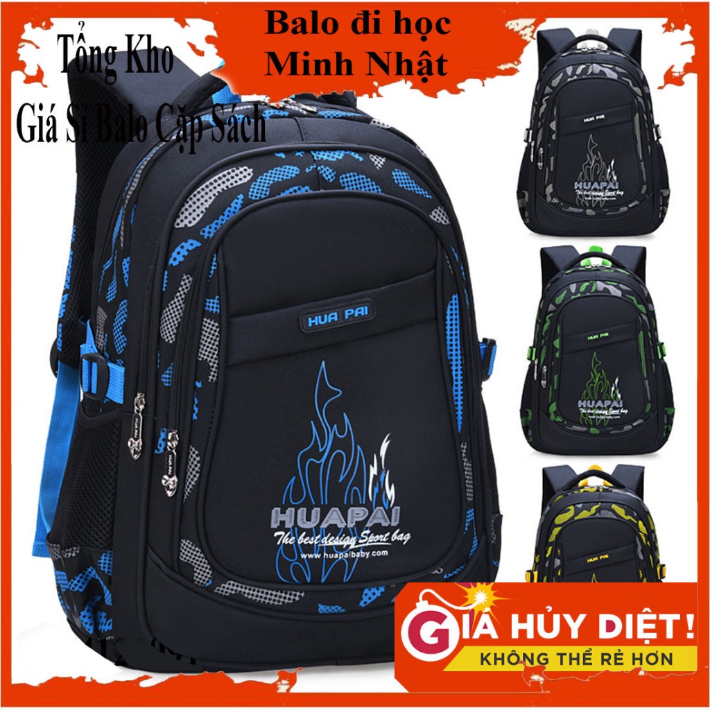 [Loại cao cấp- dày dặn] Cặp balo học sinh nam nữ đi học cấp 1, cấp 2 chất liệu vải dù chống thấm, chống xước cao cấp