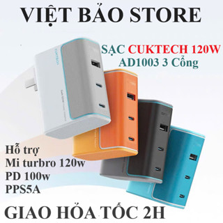 Củ sạc Cuktech 120W 3 cổng 2C1A hỗ trợ Mi Turbro PD PPS2.0