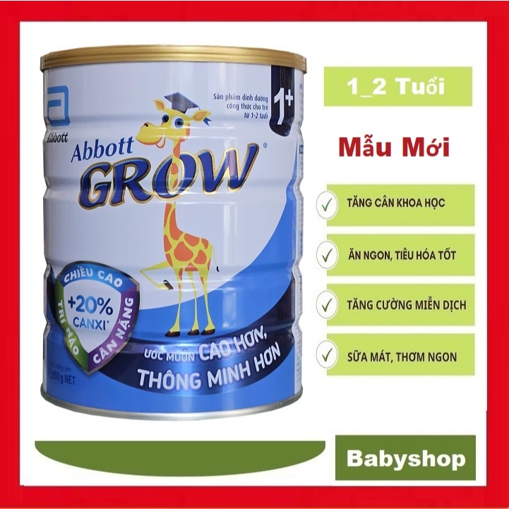 [Mẫu mới] Sữa bột abbott Grow 1+ thay thế Grow 3 900g [Date 2027]