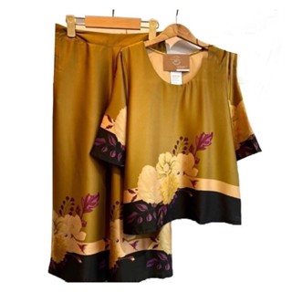 Đồ Bộ Trung Niên Chất Liệu Lụa Cao Cấp Áo Cộc Quần Dài