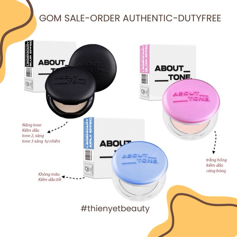 Phấn phủ About Tone Eglips Blur Powder Pact 9g