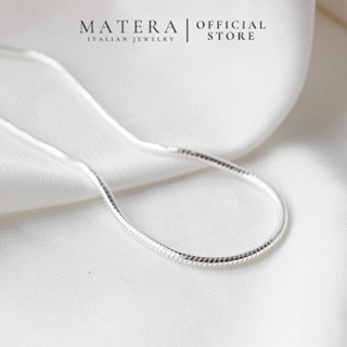 Dây chuyền bạc Unisex Basic MATERA Bạc ta sợi mì nhiều size 45,50cm phong cách tối giản MDC41