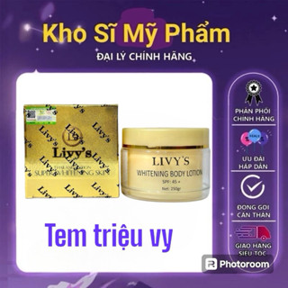 Kem body dưỡng trắng da body livy màu vàng và màu đen thái lan