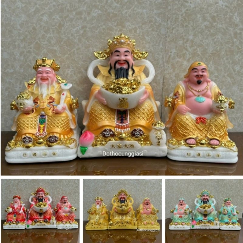 bộ tượng thần tài thổ địa thần tiền đá thờ cúng