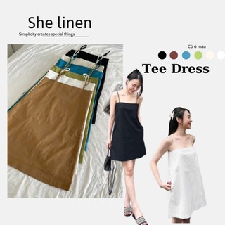  TEE DRESS- Đầm Suông Hai Dây Basic Linen Đầm Babydoll Hai Dây by She Linen 