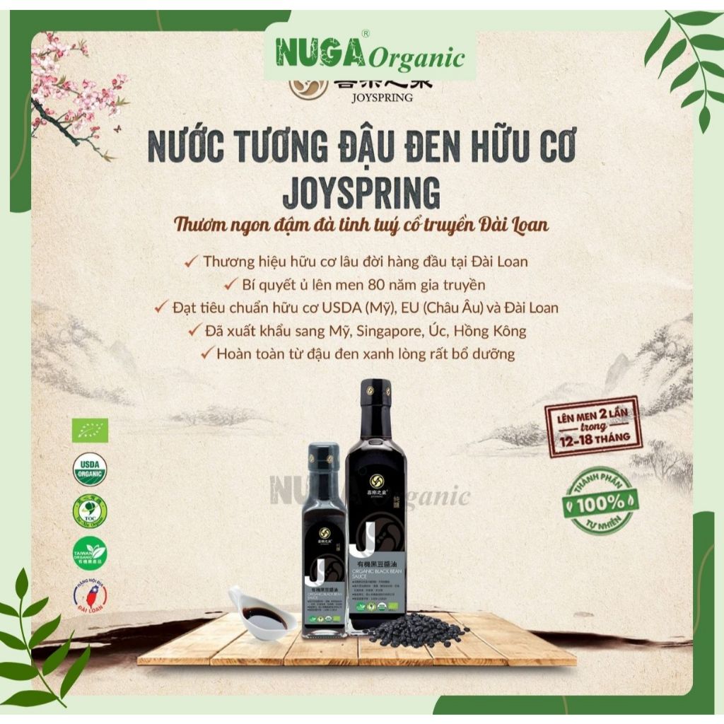 Nước tương đậu đen hữu cơ (Organic Black Bean Sauce) - JoySpring
