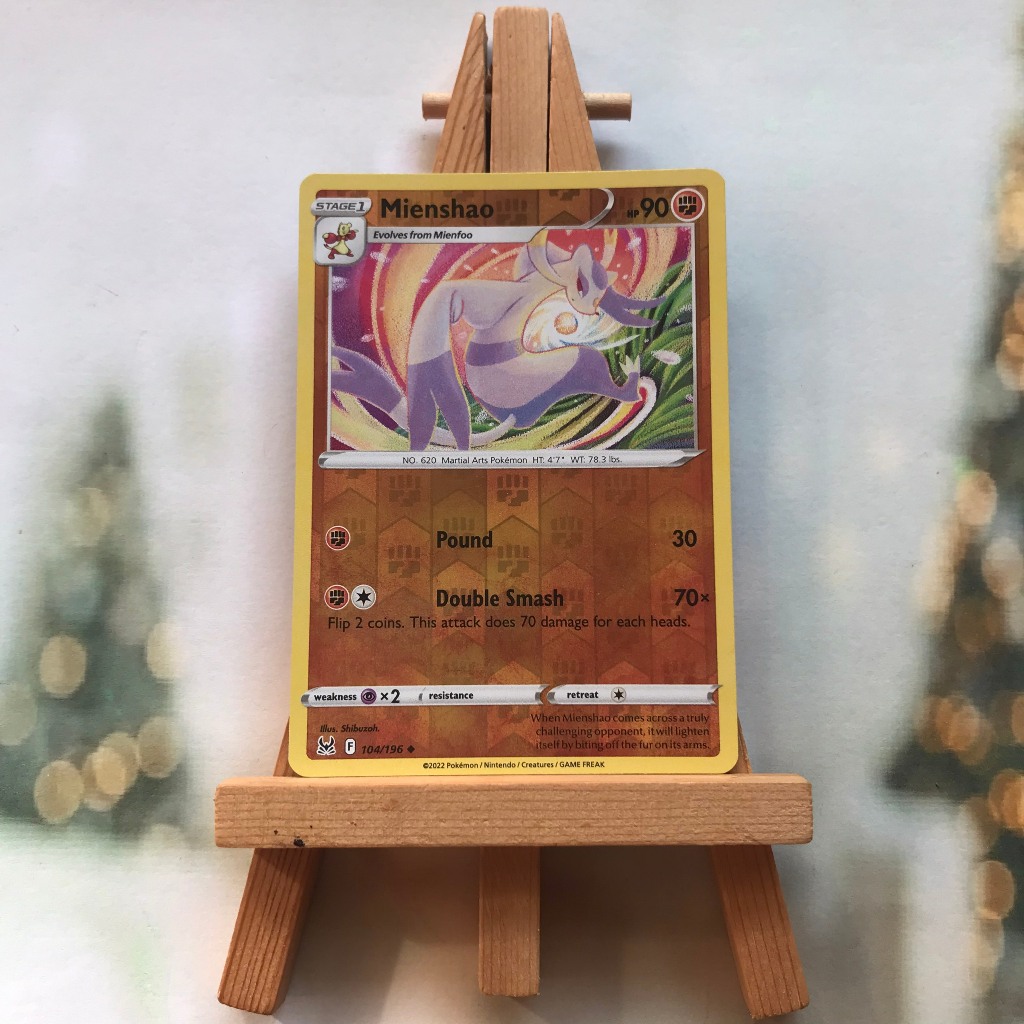Thẻ hình Pokemon Mienshao 104/196 - Lá bài Sword & Shield: Lost Origin Uncommon Reverse Holo tiếng A