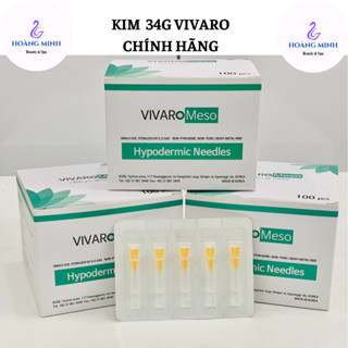 50 kim tiêm meso 34G 4mm Vivaro nhập khẩu Hàn Quốc tiêm căng bóng cá hồi dưỡng chất,tiêm trẻ hóa PRP