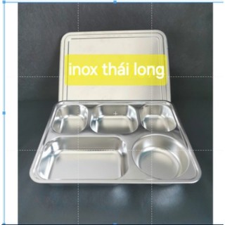 KHAY CƠM 5 NGĂN SÂU LÒNG NẮP INOX