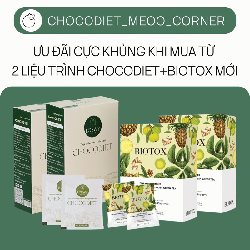 giảm cân an toàn hiệu quả chocodiet bột giảm cân giảm mỡ chính hãng Loewy Brand - 1 liệu trình giảm 3kg - 7kg
