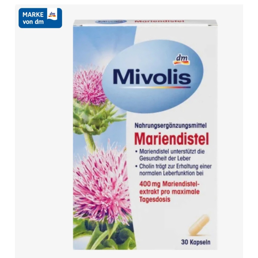 [Mivolis] Viên Uống Hỗ Trợ Sức Khỏe Gan, Chiết Xuất Cây Kế Sữa 30 viên(Nội địa Đức) - Mivolis Marien