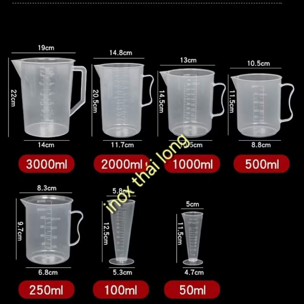 Ca đong nhựa pha chế đủ dung tích