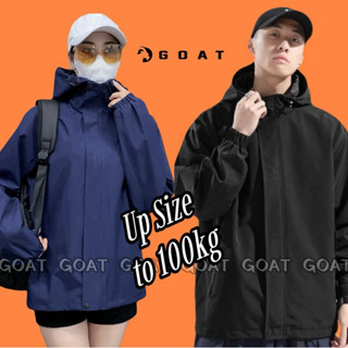 Áo Khoác Gió Nam Nữ 2 Lớp "GOAT" Mẫu Mới Có Mũ, Có Túi Trong, Cúc Bấm Cổ và Dán Tay tiện lợi