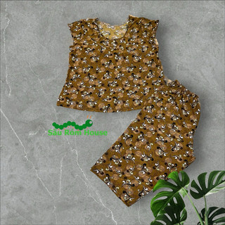 [SIZE 6: 65-75kg] Đồ Bộ mặc nhà thun lạnh quần lửng (đại) Sauromhouse