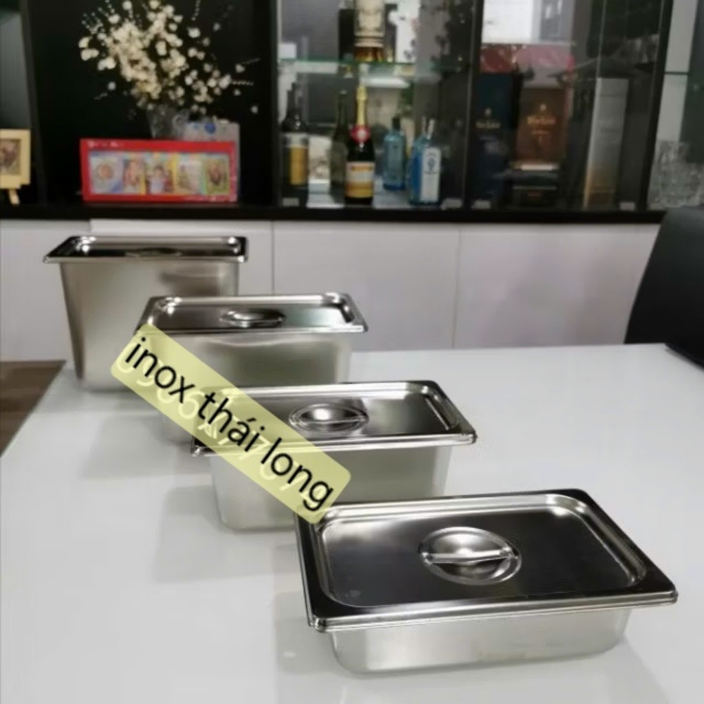 Khay inox GN 1/4 đựng TOPPING/ THỰC PHẨM