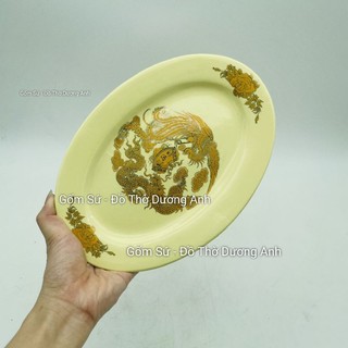 Đĩa bầu dục màu vàng ngà