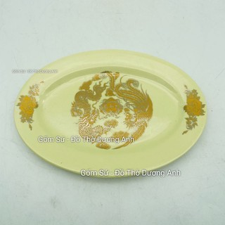 Đĩa bầu dục màu vàng ngà