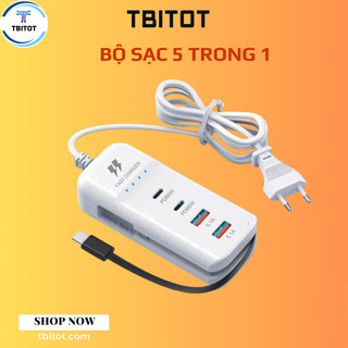 Ổ Sạc  5 Cổng USB Type C, Ổ Cắm Sạc Điện Thoại Sạc cùng lúc nhiều thiết bị  An Toàn, Tiện Dụng-TBITOT
