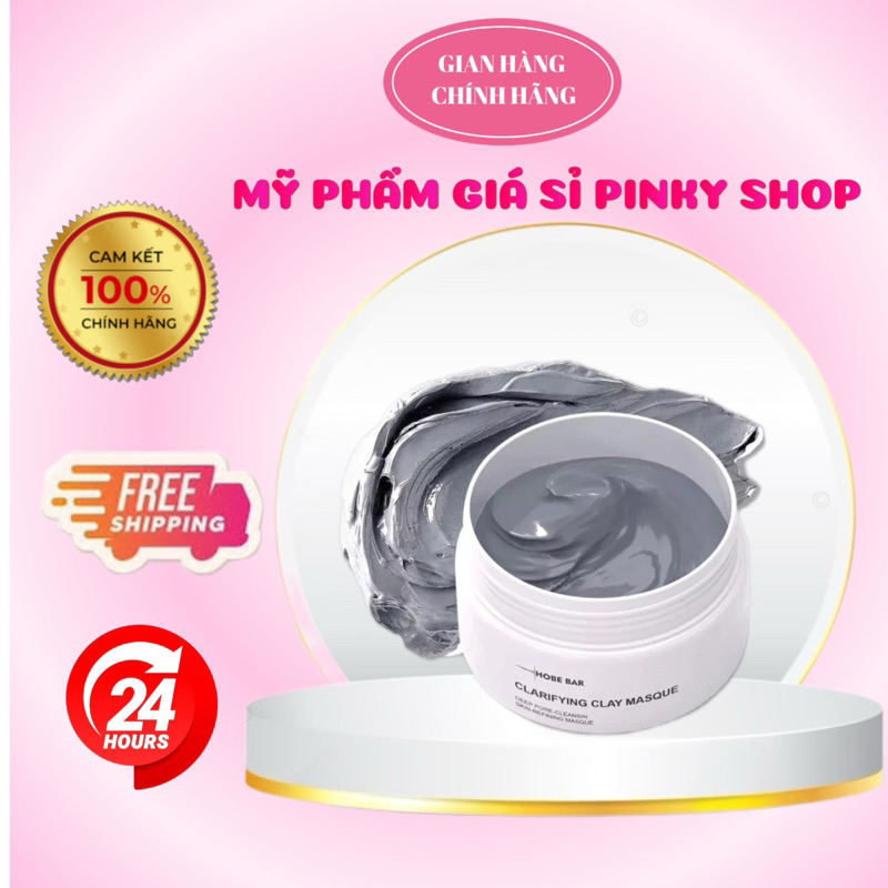 Mặt nạ đất sét HOBEBAR 55g làm sạch sâu se khít lỗ chân lông loại bỏ mụn đầu đen hiệu quả và làm khô