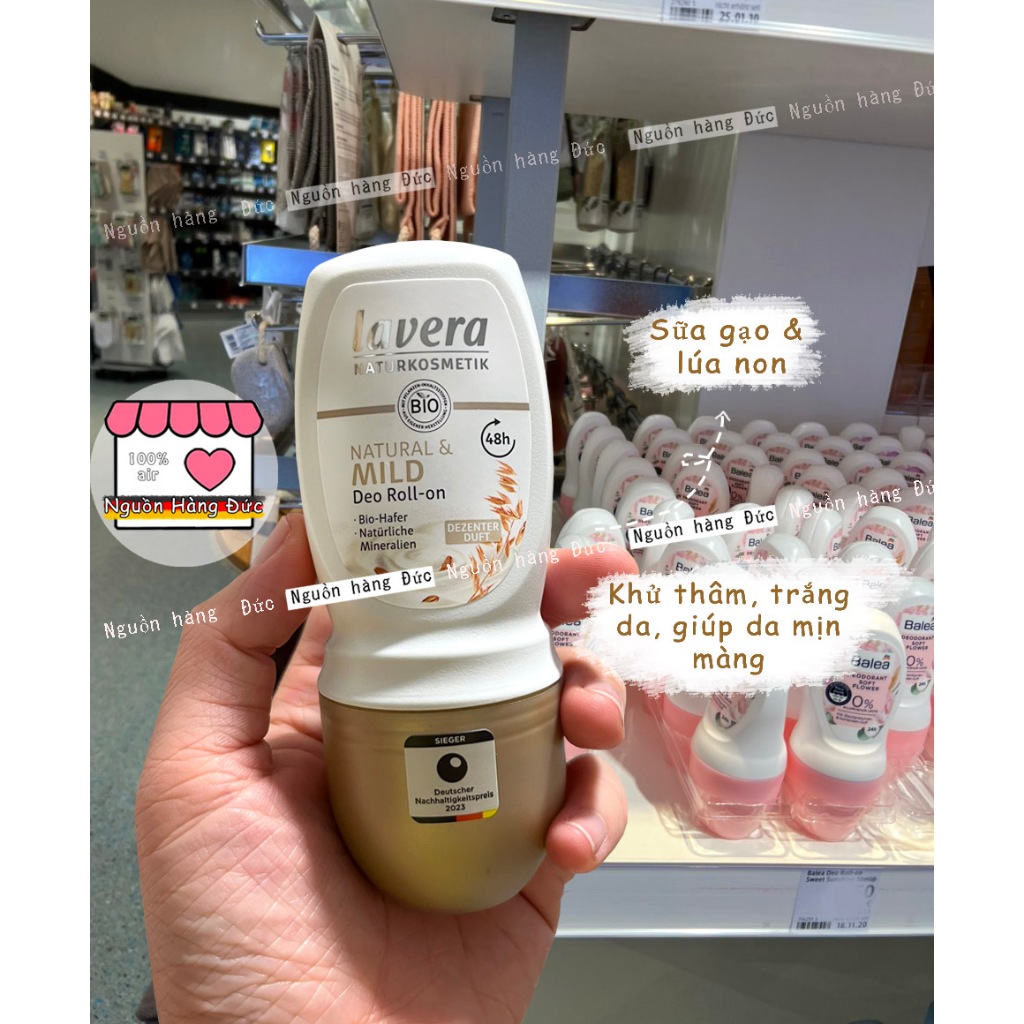 Lăn khử mùi hữu cơ làm mịn, trắng, khử thâm nách BIO Lavera Đức an toàn cả với bầu bí, mang thai - Nguồn hàng Đức