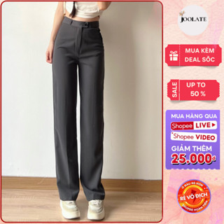 Quần tây nữ công sở Joolate dáng suông lưng cao chất đẹp