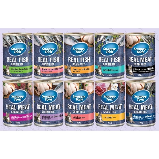 [Freeship] Pate lon SNAPPY TOM REALFISH REALMEAT lon 400gr cho mèo, pate cho mèo snappy tom