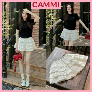 Chân váy 4 tầng nhún xoè cạp chun cột dây nơ dáng ngắn hottrend tôn dáng CV416