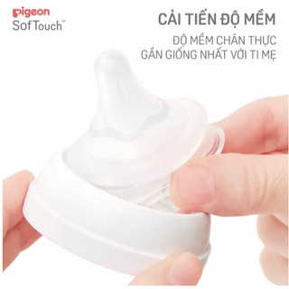 💖💖Núm Ti Pigeon Softtouch Cho Bình Cổ Rộng [TÁCH LẺ 1 NÚM]