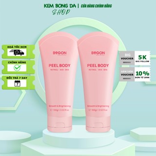 [Combo 2 Tuýp] Kem Peel Body Retinol Hồng BEGON 100gr Kem Bong Da Tay Chân Gối Nách Hỗ Trợ Giảm Thâm Sạm Đều Màu Da