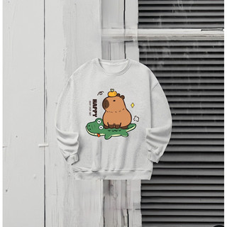Sweater Capybara nỉ lót bông cho nam nữ form rộng (ẢNH THẬT)