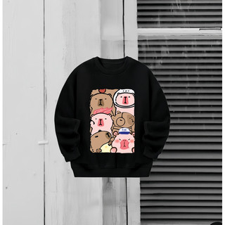 Sweater Capybara nỉ lót bông cho nam nữ form rộng (ẢNH THẬT)