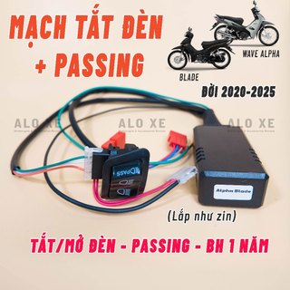 Mạch tắt đèn tích hợp Passing xe Wave Alpha, Wave Blade 2020-2025  (BH 1 Năm, lắp đặt như zin) - Tặng kèm 3 dây rút