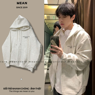 Áo Khoác Hoodie Nam Nữ Meanstore Hoodie Zip Nỉ Lót Lông, Bông Dày Form Rộng Màu Đen, Xám Local Brand - KNAD1