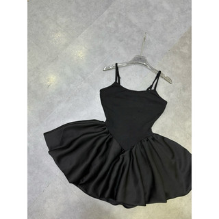 Đầm 2 dây phối kiểu from bí xòe free size dưới 52kg