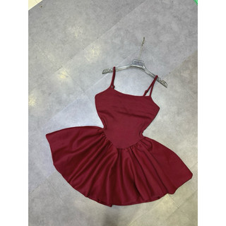 Đầm 2 dây phối kiểu from bí xòe free size dưới 52kg