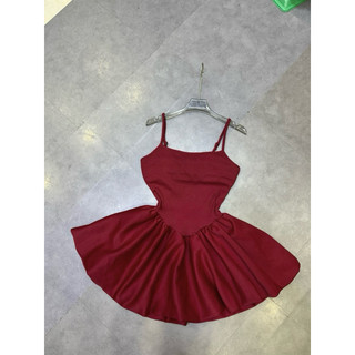 Đầm 2 dây phối kiểu from bí xòe free size dưới 52kg