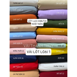 VẢI LÓT LỤA HABUTAI NHẬT BẢN BẢNG MÀU 1 -DÒNG VẢI THÔNG DỤNG - 1 MÉT X 1M5