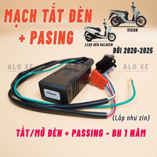 Mạch tắt đèn tích hợp Passing xe Vision, LEAD đèn Halogen 2020 - 2025  (BH 1 Năm, lắp đặt như zin) - Tặng kèm 3 dây rút