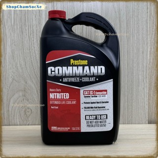 Nước làm mát động cơ Prestone Command dùng cho xe ô tô tải nặng (dung dịch màu đỏ) can 1 gal Hàng Mỹ
