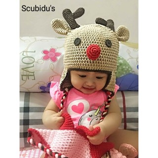 Nón len tuần lộc cho bé