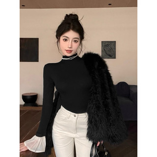 áo tay loe quảng châu ôm body cổ 3cm dáng crotop