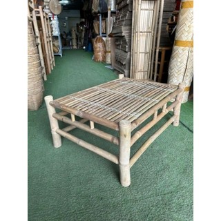 Bàn tre ngồi bệt uống trà,decor tiểu cảnh...