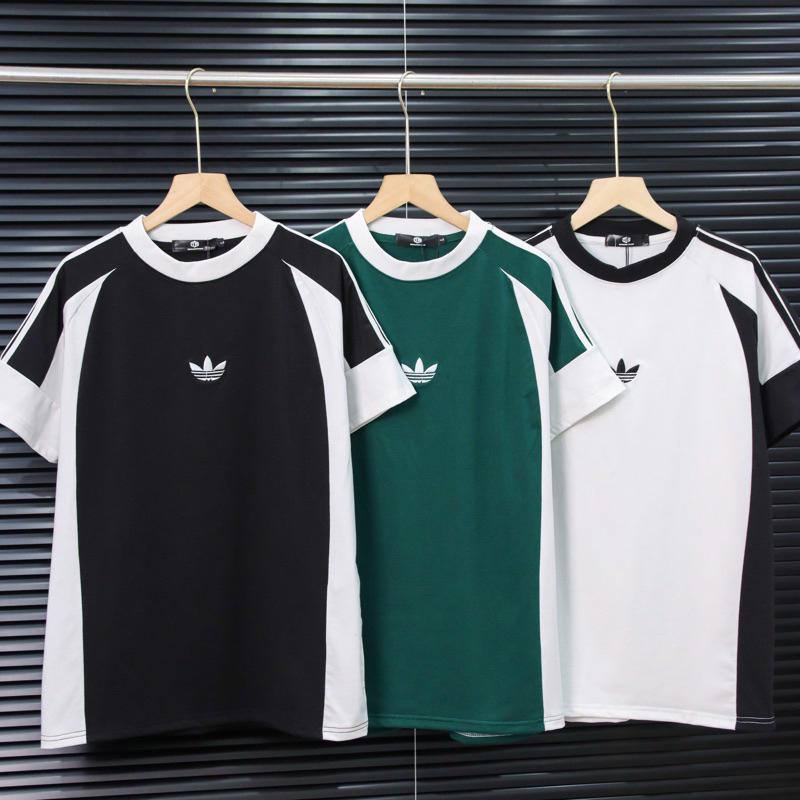 [THUN COTTON] ÁO THUN NAM CỔ TRÒN PHỐI MÀU THÊU LOGO HÀNG CAO CẤP CTTN