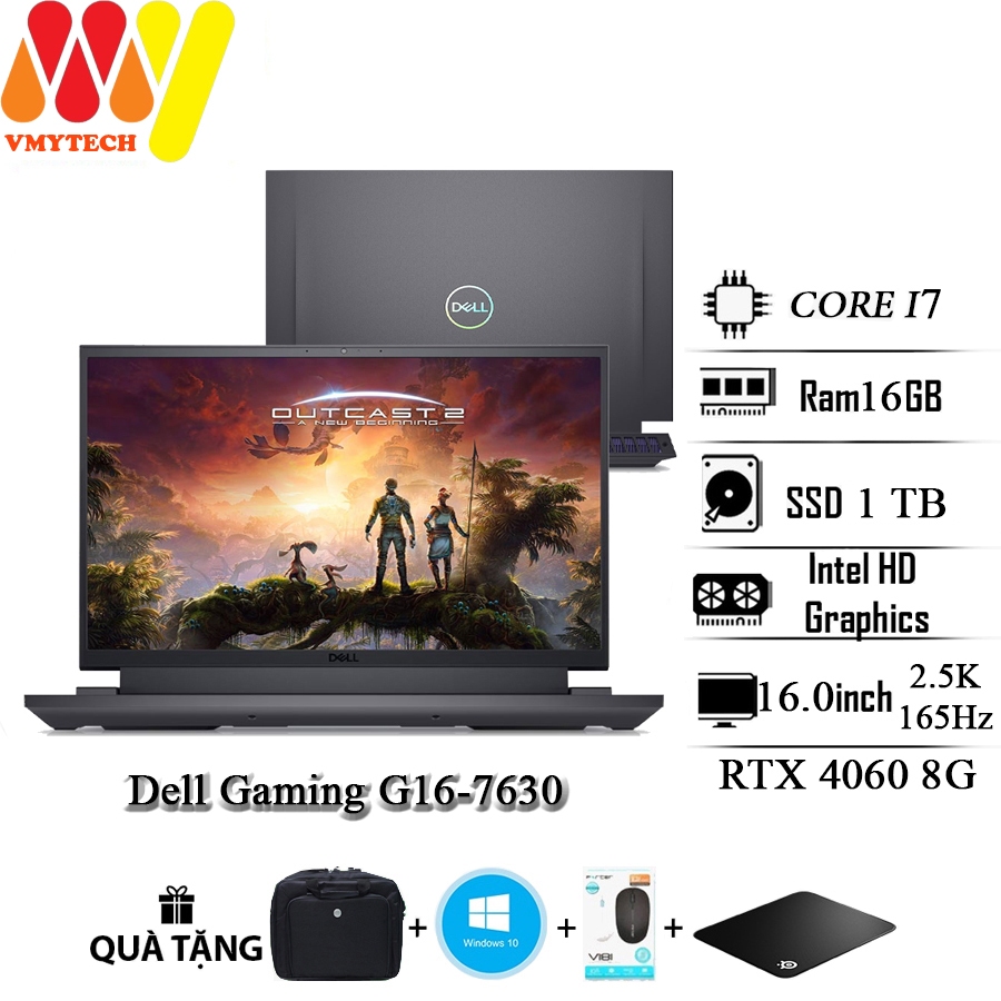 Laptop Gaming Dell G16 7630, Core i7-13650Hx, Ram 16GB, SSD 1TB, RTX 4060 8GB, 16.0inch 2.5k 165Hz