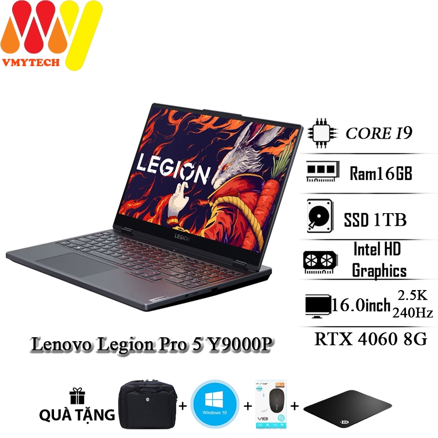 Laptop Lenovo Legion Pro 5 Y9000P (2024), Core i9-14900Hx, Ram 16GB, SSD 1TB, RTX 4060 8GB, màn hình