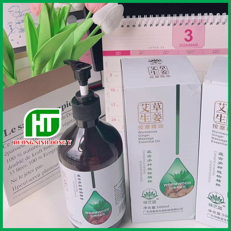 Dầu Massage Body Thảo Mộc, Gừng Ngải Kèm Vòi Mát Xa Body, Cổ Vai Gáy Spa Dưỡng Sinh